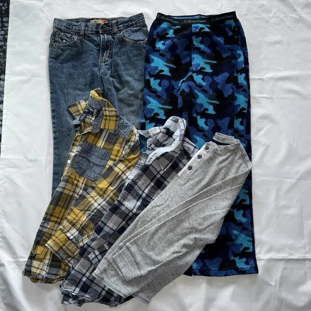 Boys 8 Medium Clothes Bundle‎ Pants Jeans Long Sleeve Button Up Henley Winter